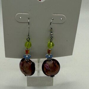 🐱 5 for $10.  Xhilaration Fishhook Earrings with Purple, Blue & Yellow Beads